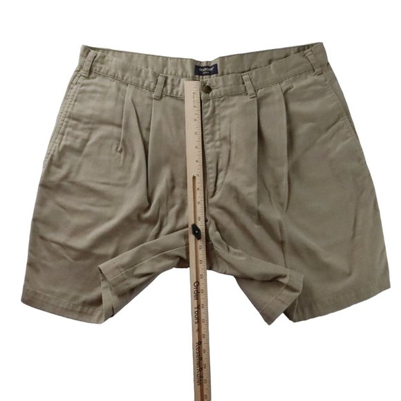 DOCKERS Shorts Men's Pleated Khakis Slash Pockets Button Brown 38 - Picture 9 of 11